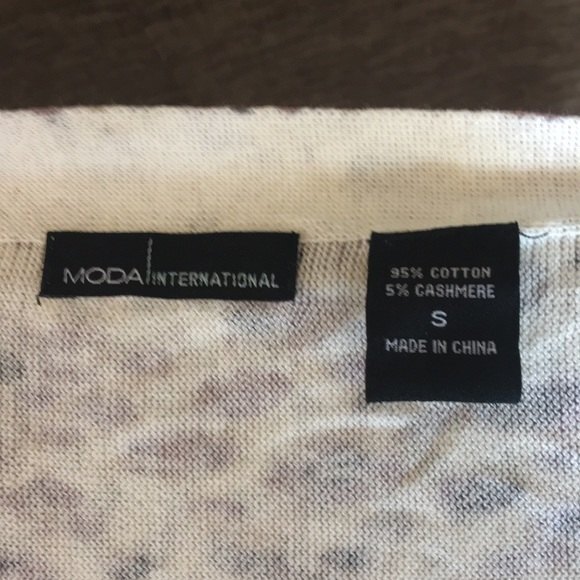 Cotton cashmere blend open cardigan sweater - Picture 3 of 3